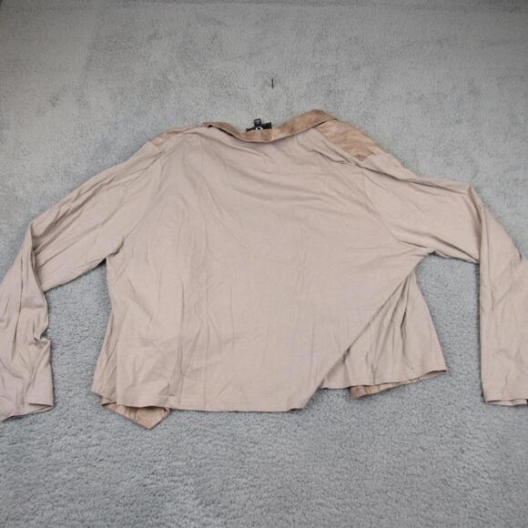 G By Giuliana Women's Beige Snake Print Open Front Waterfall Cardigan Sweater 2X - Picture 6 of 8